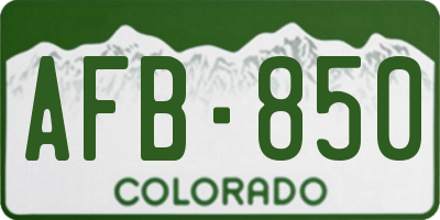 CO license plate AFB850