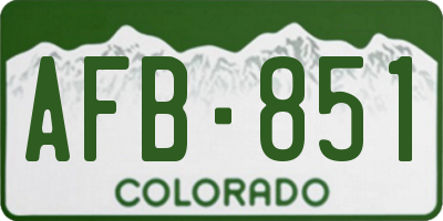 CO license plate AFB851