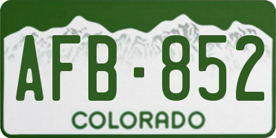 CO license plate AFB852