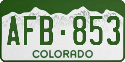 CO license plate AFB853