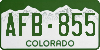 CO license plate AFB855