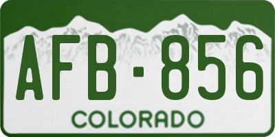 CO license plate AFB856
