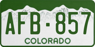 CO license plate AFB857