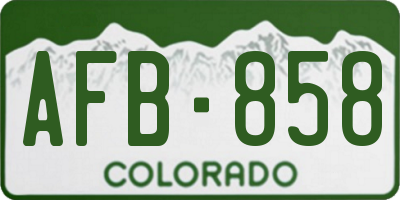 CO license plate AFB858