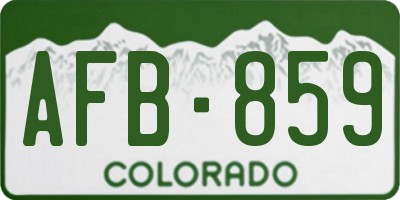 CO license plate AFB859