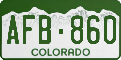 CO license plate AFB860