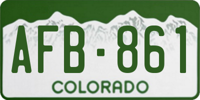 CO license plate AFB861