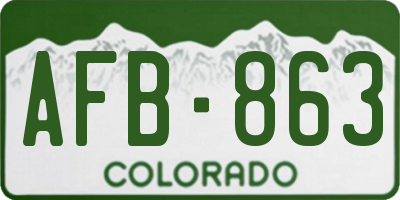 CO license plate AFB863