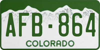 CO license plate AFB864