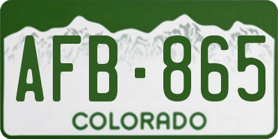 CO license plate AFB865