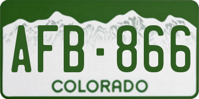 CO license plate AFB866