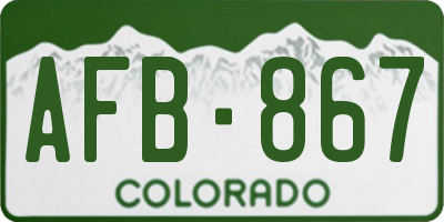 CO license plate AFB867