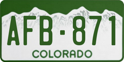 CO license plate AFB871
