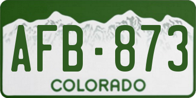 CO license plate AFB873