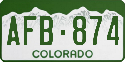 CO license plate AFB874