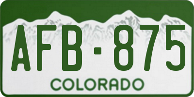 CO license plate AFB875