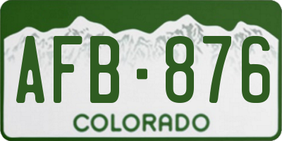 CO license plate AFB876