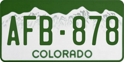 CO license plate AFB878