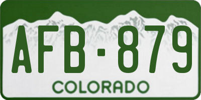 CO license plate AFB879
