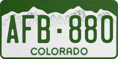 CO license plate AFB880