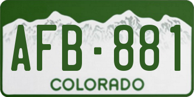 CO license plate AFB881