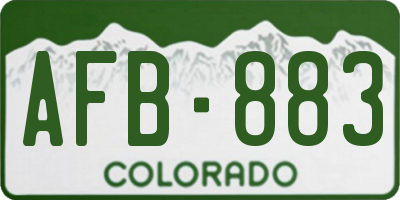 CO license plate AFB883