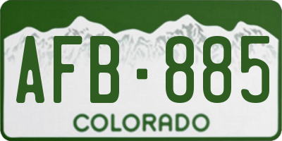 CO license plate AFB885