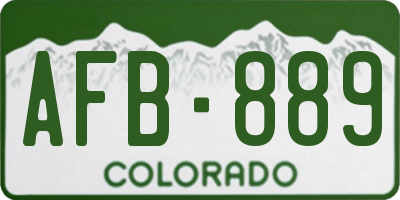 CO license plate AFB889
