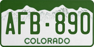 CO license plate AFB890