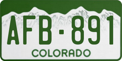 CO license plate AFB891