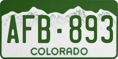 CO license plate AFB893