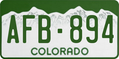CO license plate AFB894