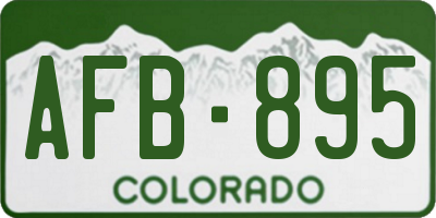 CO license plate AFB895