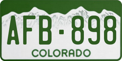 CO license plate AFB898