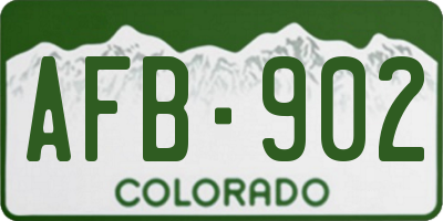 CO license plate AFB902