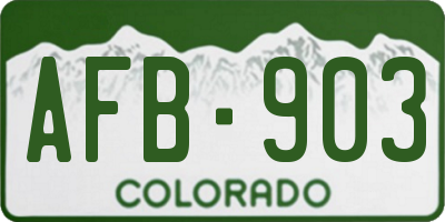 CO license plate AFB903