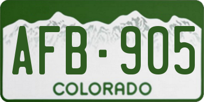 CO license plate AFB905