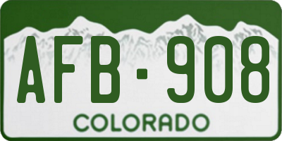 CO license plate AFB908