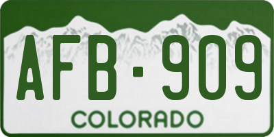 CO license plate AFB909