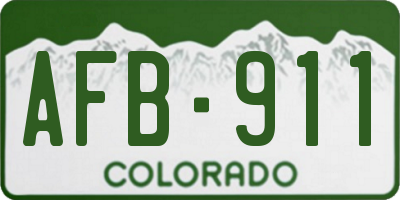 CO license plate AFB911