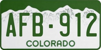 CO license plate AFB912