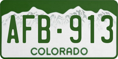 CO license plate AFB913