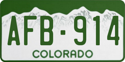 CO license plate AFB914