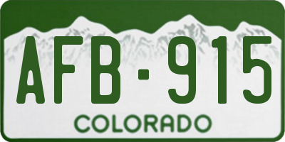 CO license plate AFB915