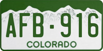 CO license plate AFB916