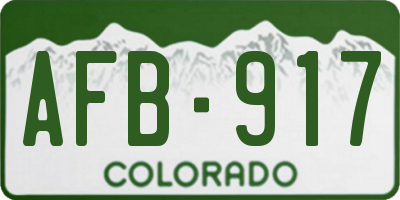 CO license plate AFB917