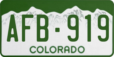 CO license plate AFB919