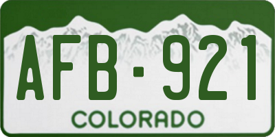 CO license plate AFB921