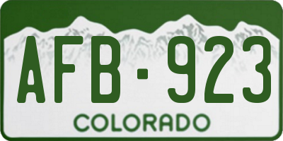 CO license plate AFB923