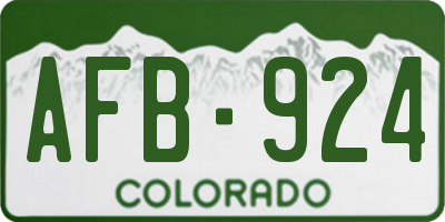 CO license plate AFB924